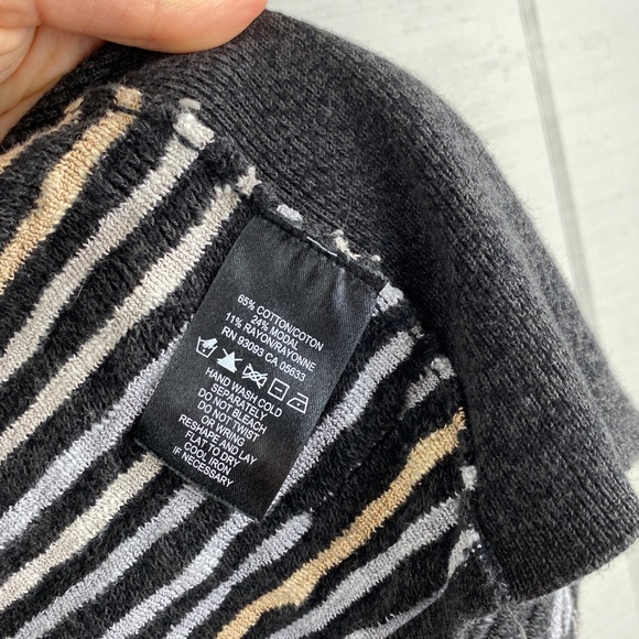 NIC + ZOE Women’s Zip Up Multicolor Black Neutral Shawl Collar Sweater Size PL - Picture 7 of 7